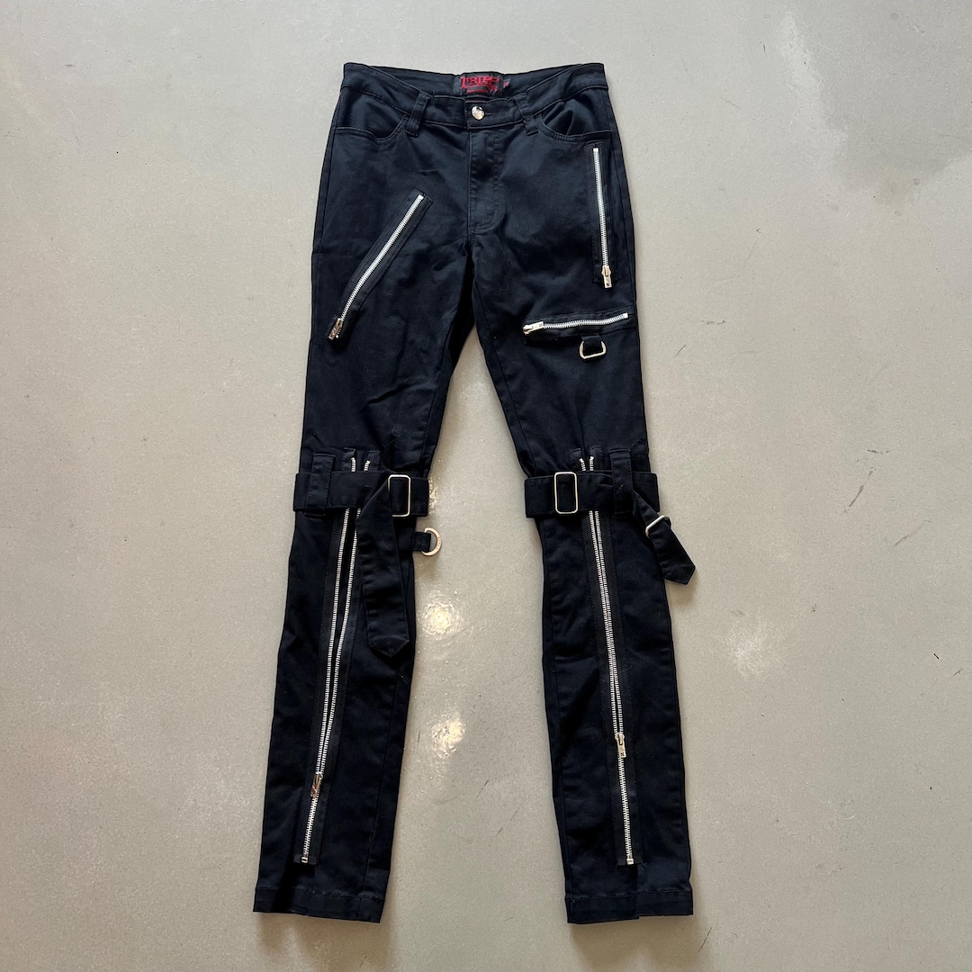 Tripp NYC Black Pants With Silver Zippers - Etsy