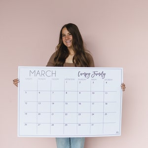 Extra Large Classic Monthly Printed Personalized Wall Calendars  | 24"x16", 36"x24", or 48"x36" |
