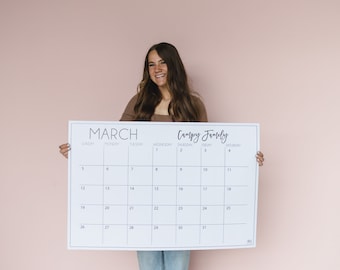 Extra Large Classic Monthly Printed Personalized Wall Calendars  | 24"x16", 36"x24", or 48"x36" |