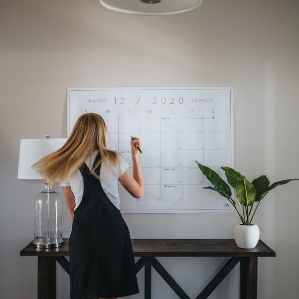 Extra Large Monthly Personalized Printed Wall Calendars  | 24"x16", 36"x24", or 48"x36"
