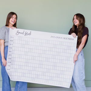 Large Academic Year Wall Calendar 2025 to 2026; starts with August and covers school year