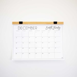 Large Printed Classic Personalized Wall Calendars With Wood Hanger - 12 ...