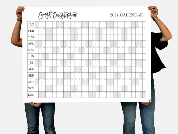 Extra Large Personalized 2024 Annual Wall Calendar 48x36 or 36x24 - Etsy