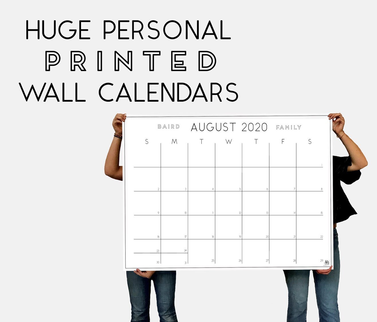 Huge Modern Monthly Personalized Printed Wall Calendars month Spelled 6 or 12 Individual Months 24x16, 36x24 or 48x36 - Etsy Huge Modern Monthly Personalized Printed Wall Calendars month Spelled 6 or 12 Individual Months 24x16, 36x24 or 48x36 - Etsy