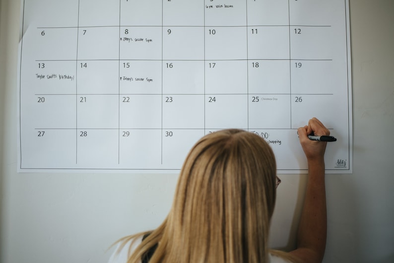Extra Large Monthly Personalized Printed Wall Calendars - Etsy