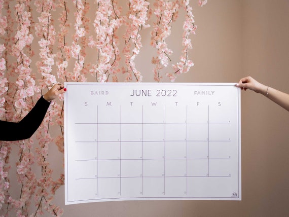 Acrylic Monthly Wall Calendar with Mounting Hardware (24H x 18W)