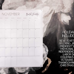 Large Classic Vertical Printed Wall Calendars - 6 or 12 individual months | 24&quot; x 30&quot;