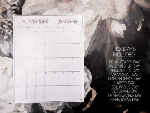Huge Monthly Classic Personalized Printed Wall Calendars 6 or 12 Individual  Months 24 X 30 Portrait Style - Etsy