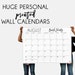 Huge Classic Monthly Printed Personalized Wall Calendars  | 24'x16', 36'x24', or 48'x36' | 