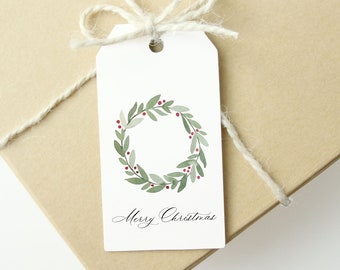 Christmas Wreath Gift Tags - Sets of 24