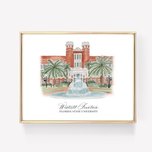 Westcott Fountain Watercolor Art Print Florida State University