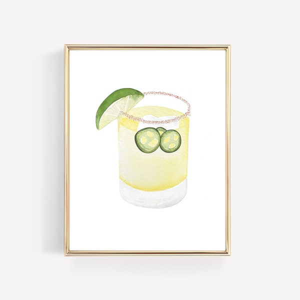 Digital Download - Spicy Margarita Watercolor Print