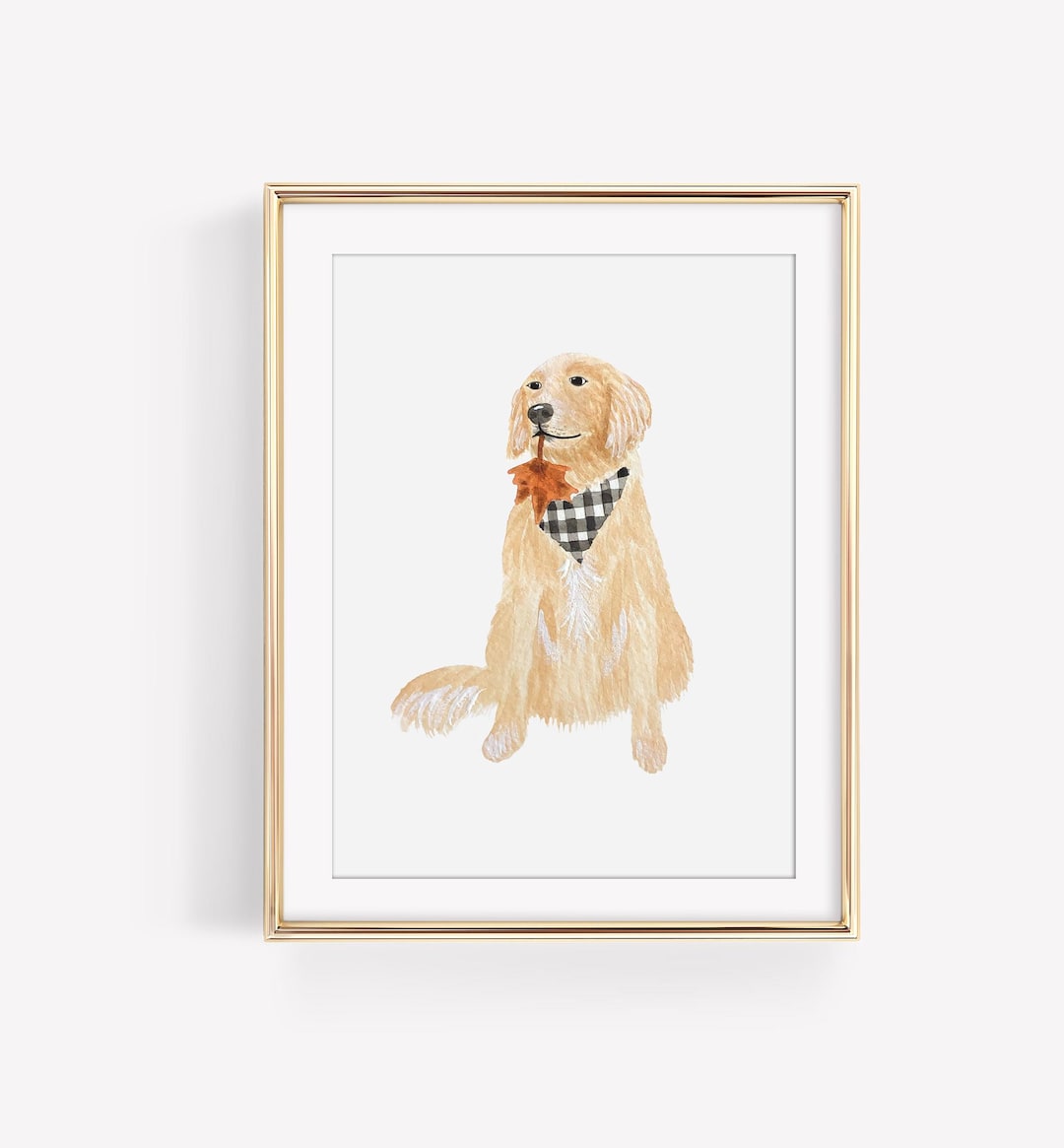 Golden Retriever Leaf Watercolor Fall Print, Fall Decor, Wall Art, Dog ...
