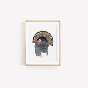 Watercolor Turkey Art Print Digital Download