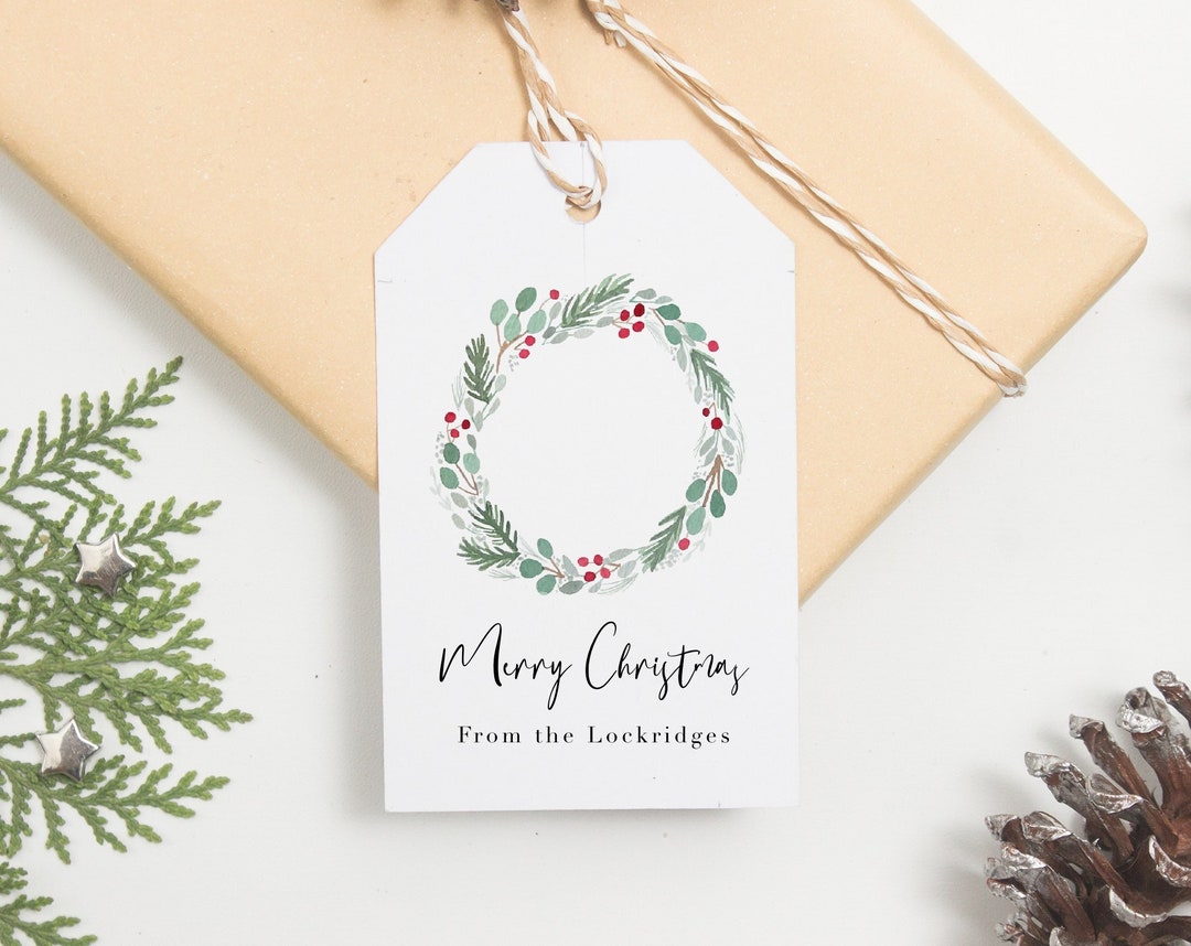 Custom Set of 24 Watercolor Christmas Gift Tags, FREE SHIPPING, Personalized Gift Tags, Merry Christmas Tag, Christmas Wreath Gift Tag - Etsy custom-set-of-24-watercolor-christmas-gift-tags-free-shipping-personalized-gift-tags-merry-christmas-tag-christmas-wreath-gift-tag-etsy
