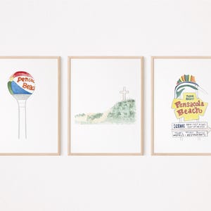 THREE PRINT BUNDLE  | Pensacola Beach Print Bundle | Three Watercolor Prints