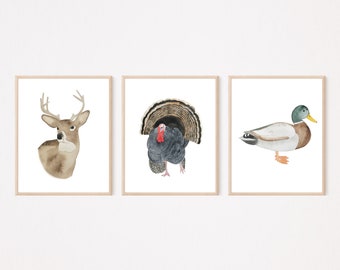 Hunting Bundle, Deer Mallard Duck, Turkey - Physical Art Prints