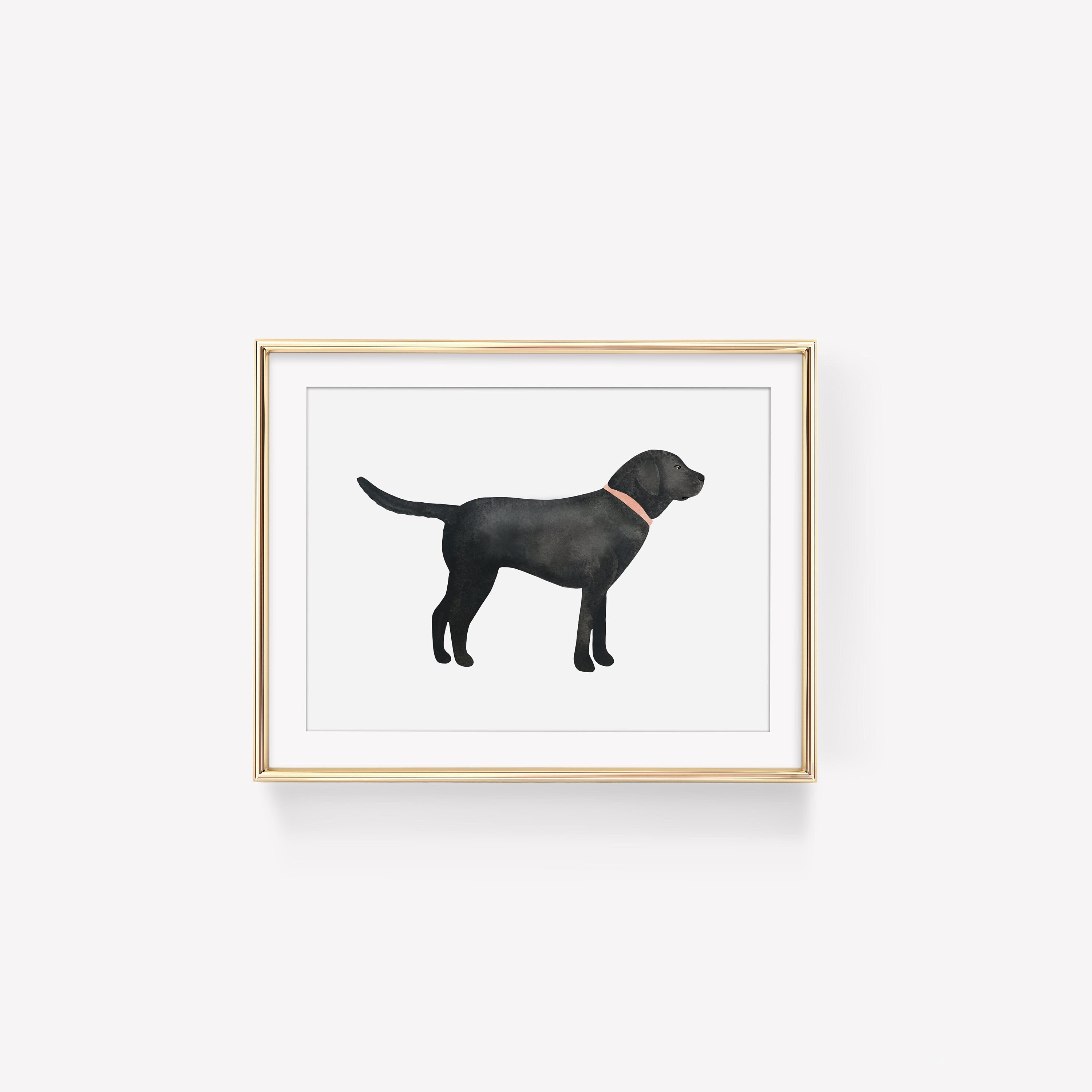 Watercolor Black Lab Art Print, watercolor nursery decor, wildlife decor, dog art print, hunting dog, dog artwork
