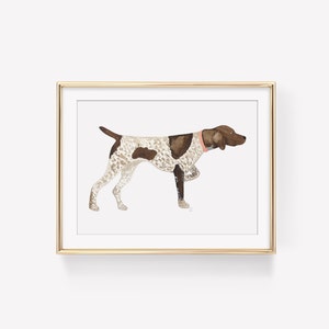 Watercolor German Shorthaired Pointer Art Print, watercolor nursery decor, wildlife decor, dog art print, GSP