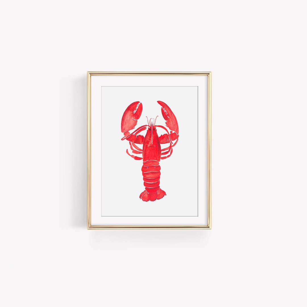 Lobster Watercolor Art Print Physical Art Print - Etsy