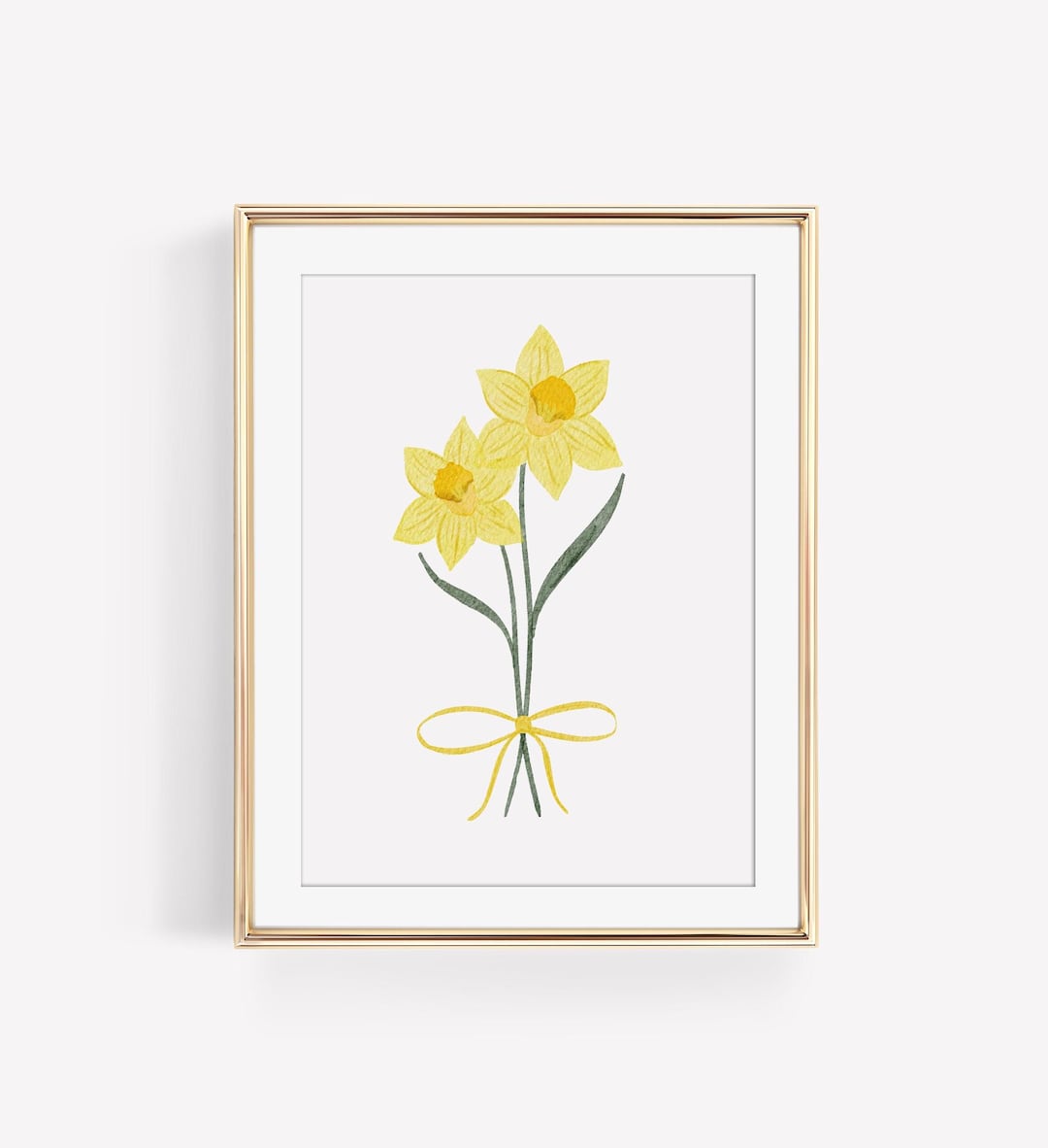 Yellow Daffodil Watercolor Art Print | March Birth Month Flower - Etsy