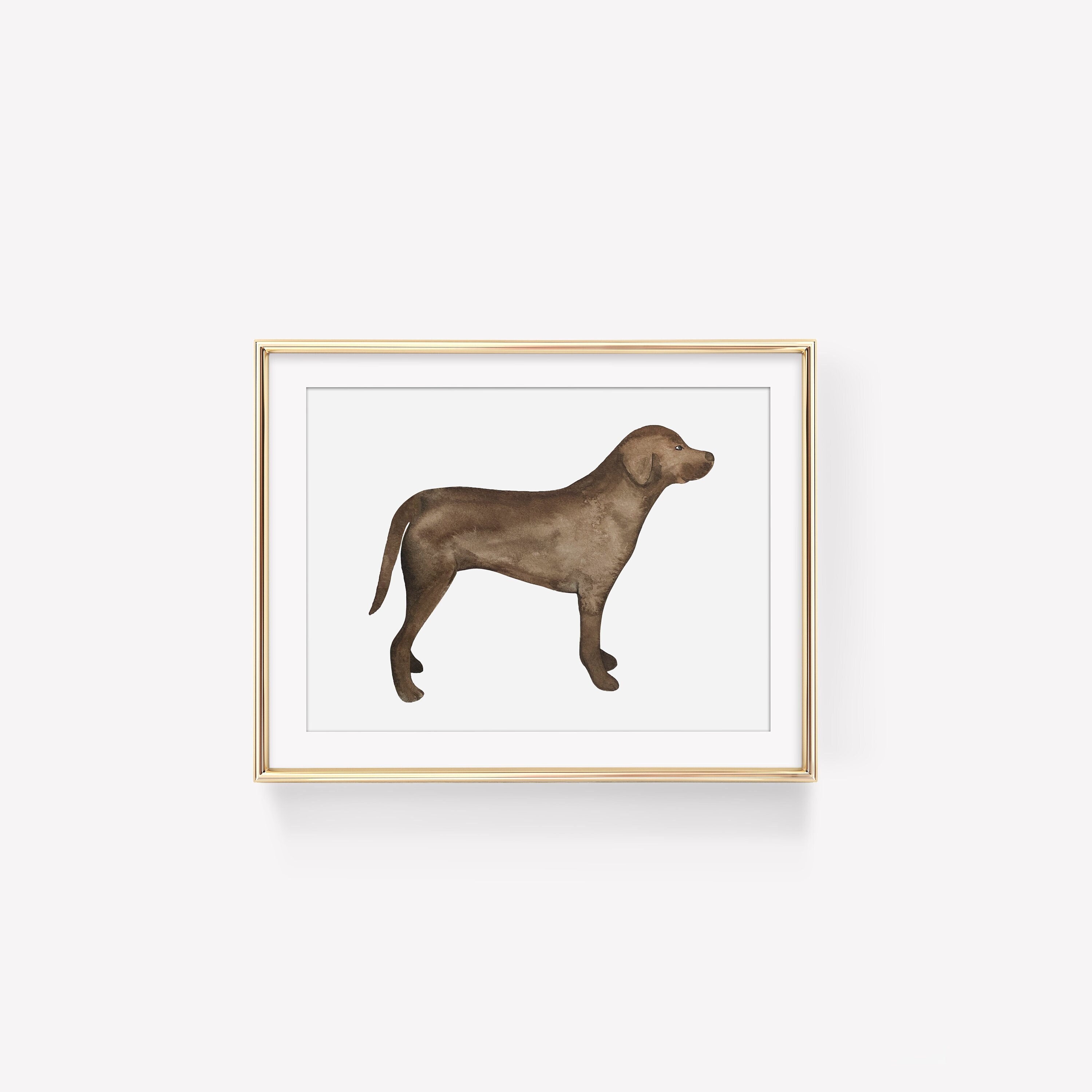 Watercolor Chocolate Lab Art Print, watercolor nursery decor, wildlife decor, dog art print, Labrador Retriever, hunting dog