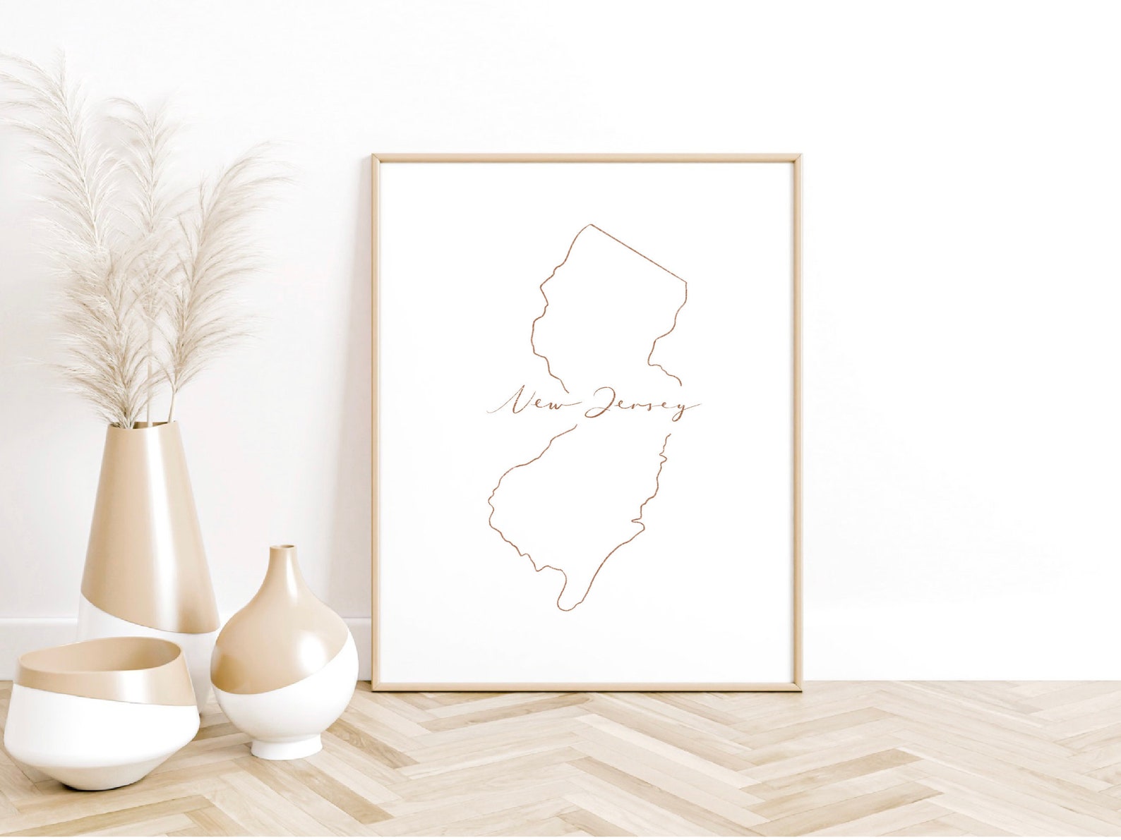 New Jersey State Outline Art Print New Jersey Home Decor | Etsy