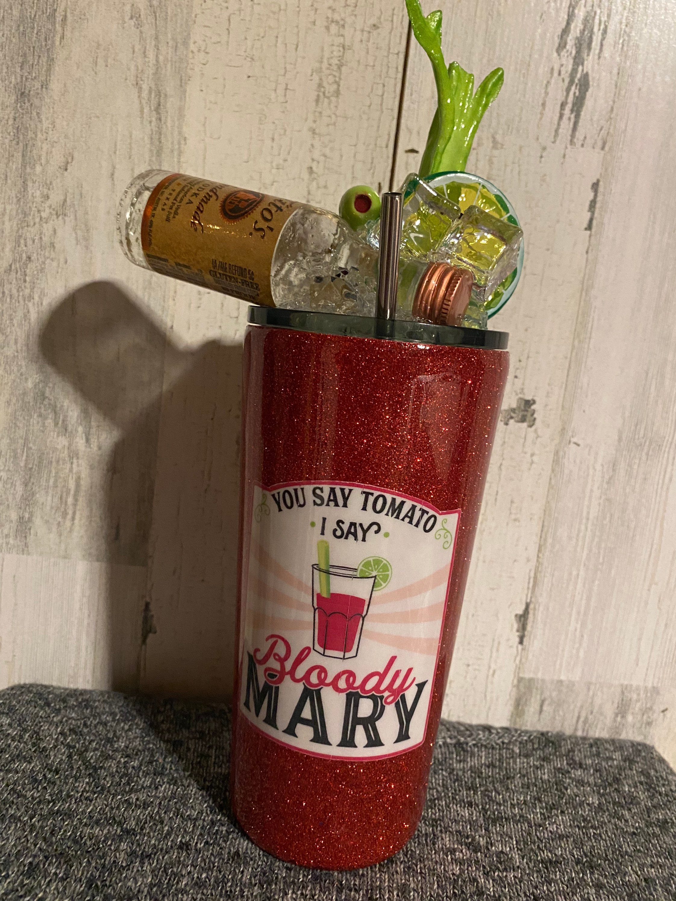 Bloody Mary Custom Tumbler with Topper Etsy