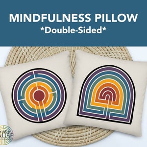 RAINBOW LABYRINTH PILLOW | Mindfulness | Therapist | Labyrinth | Mental Health | School Counselor | Psychologist | Spiritual Path | Clergy
