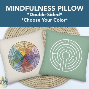 EMOTION WHEEL PILLOW | Feelings Circle | Labyrinth | Spiritual Path | Mindfulness | Emotional Regulation | Therapist | School Counselor