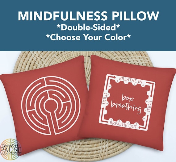 BOX BREATHING PILLOW | Therapist Resource | Labyrinth | Mindfulness | Mental Health | School Counselor Office | Psychologist | Stress