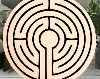 FINGER LABYRINTH | Lightweight Wood | Mindfulness | Meditation | Spirituality | Wall Decor | Therapist | Minister | Counselor