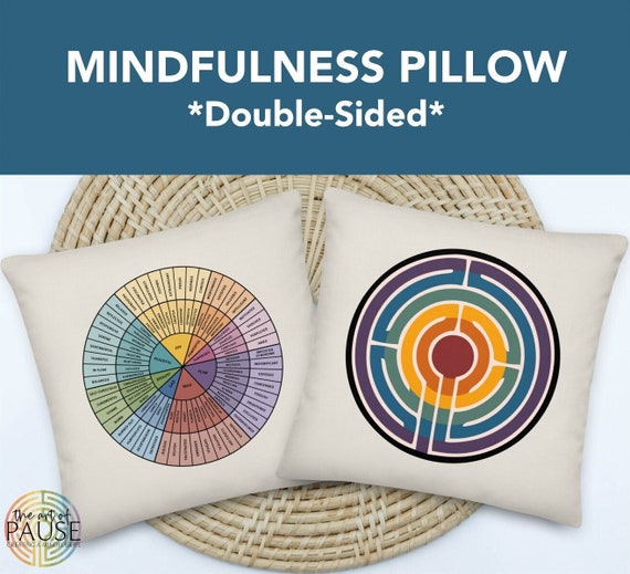 EMOTION WHEEL PILLOW | Feelings Circle | Rainbow Labyrinth | Mindfulness | Emotional Regulation | Therapist | School Counselor