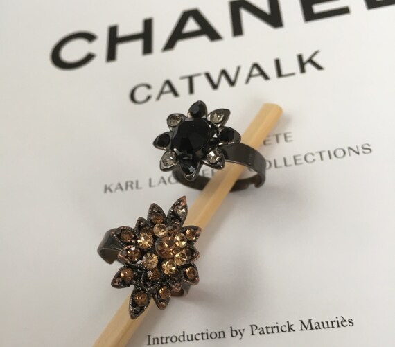 Two crystal rhinestone statement rings - image 5