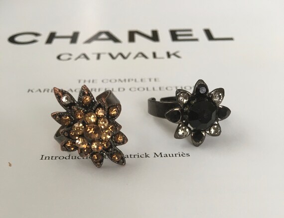 Two crystal rhinestone statement rings - image 2