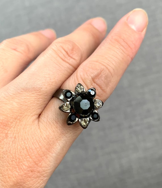 Two crystal rhinestone statement rings - image 3