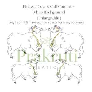Pichwai Kuhkalb Ausschnitt: Hinduistisches Dekor (Digitaler Download)