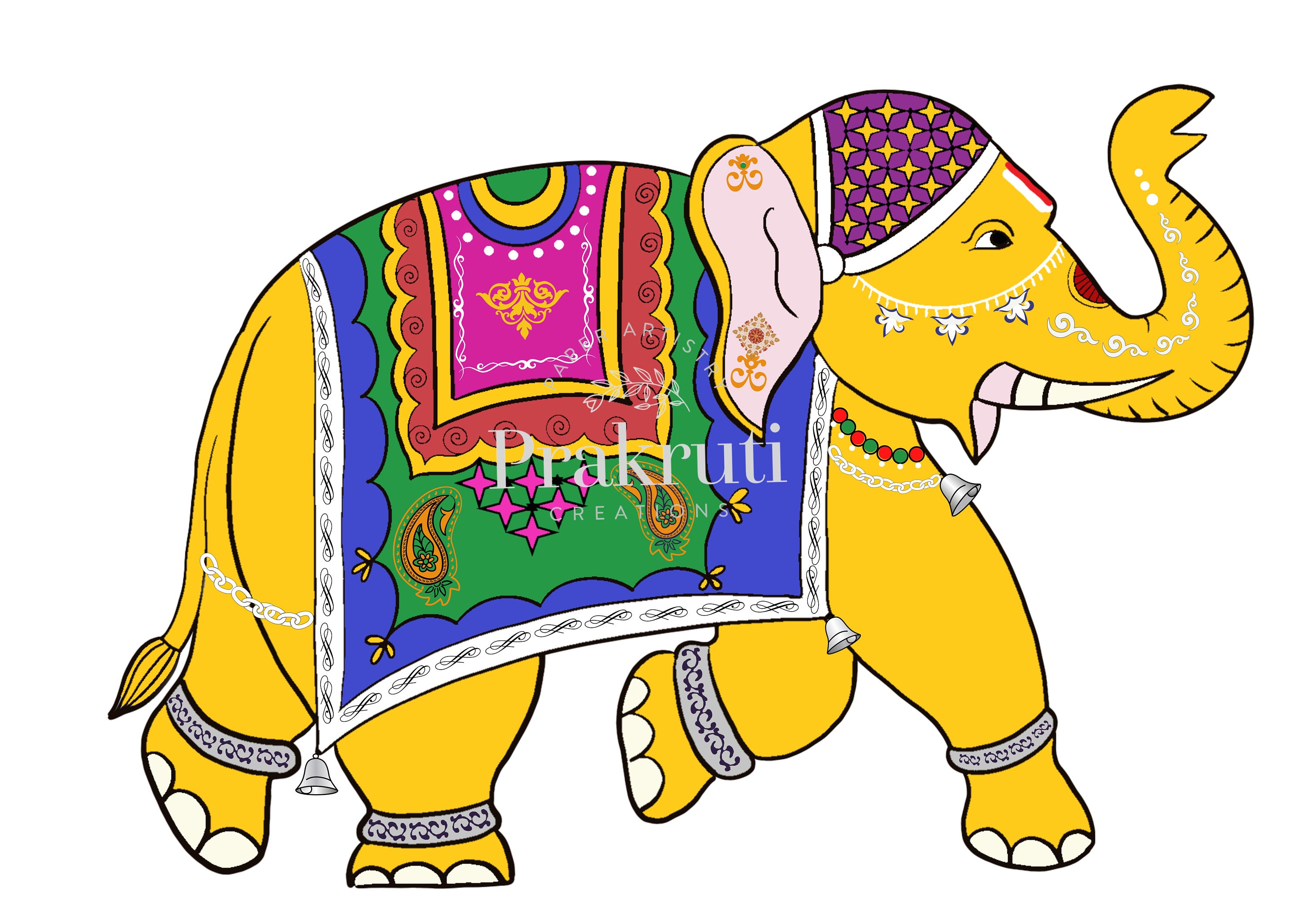 Gold Pichwai Elephant Cutouts: Hindu Puja Decor (digital Download) - Etsy