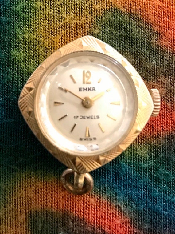 Vintage Emka Swiss 17 jewel Necklace Watch