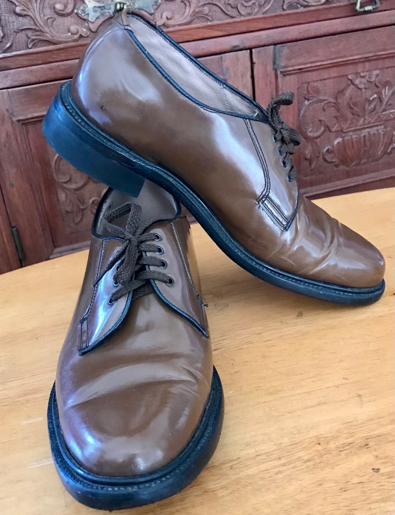 Vintage 1940\u2019s Bostonianos Patent Leather Oxfords Hand Made sz 8