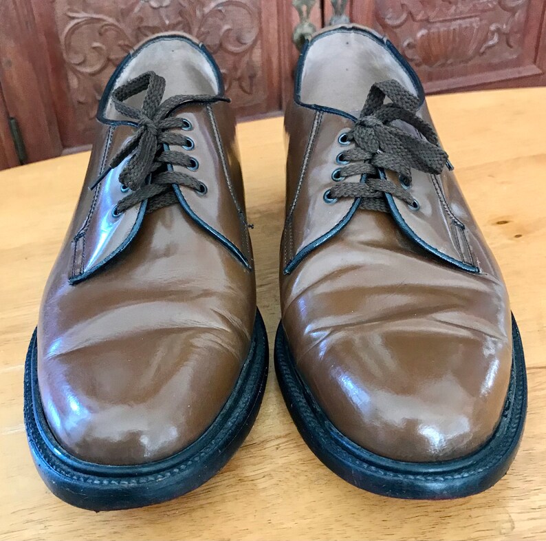 Vintage 1940\u2019s Bostonianos Patent Leather Oxfords Hand Made sz 8
