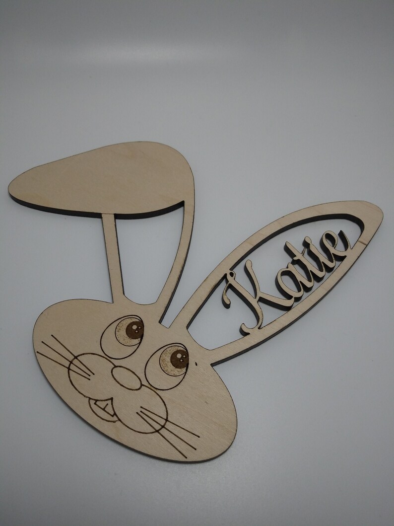 Download Easter Bunny Happy Face Name Tag SVG / PNG cut file for ...