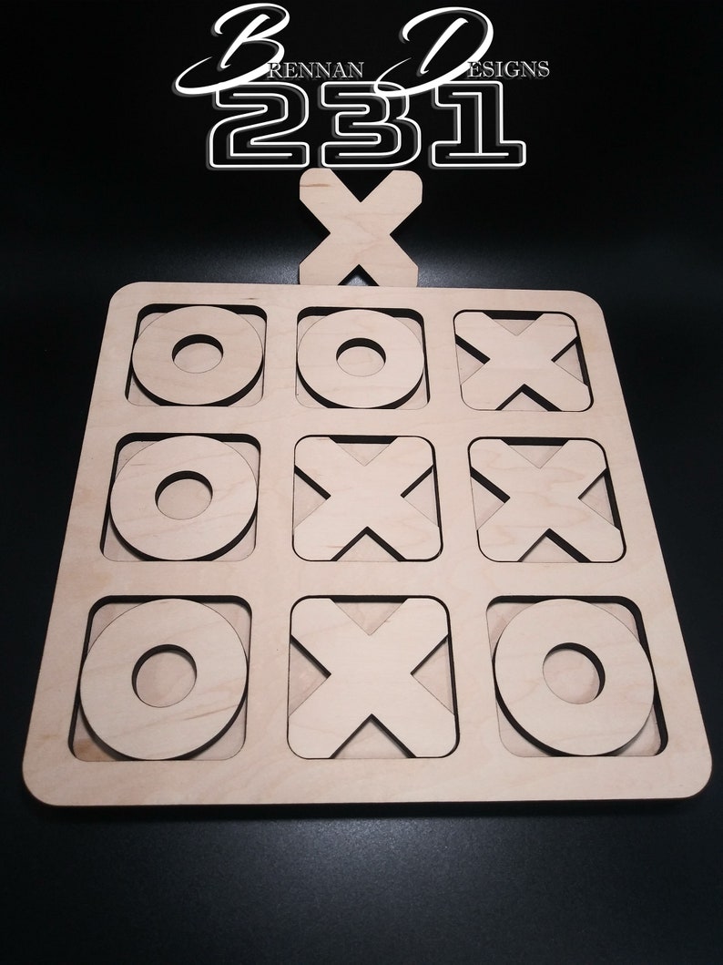 Tic Tac Toe - X's and O's - SVG / PDF Laser Cut File - Glowforge ...