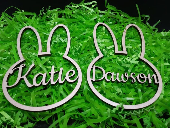 Download Easter Bunny Head Name Tag Svg Png Glowforge Laser Cut File Etsy