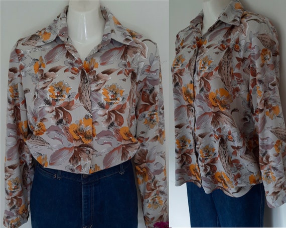 VTG Vintage 80s Floral Long Sleeve shirt in genero