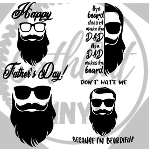 Vaderdag baard SVG bundel met 4 afbeeldingen voor Cricut, Silhouette, en snijmachines