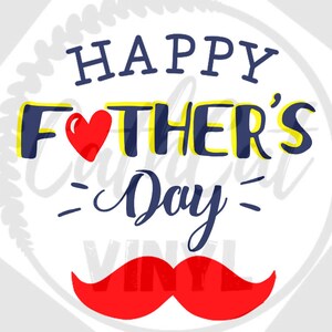 Happy Father es Day Schnurrbart Svg, Png, Jpeg, Dxf für Schneidemaschinen, Cricut, Silhouette Cut Dateien und druckbares Bild