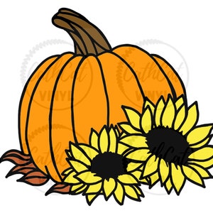 Calabaza con girasoles SVG, Jpeg, Png, Dfx