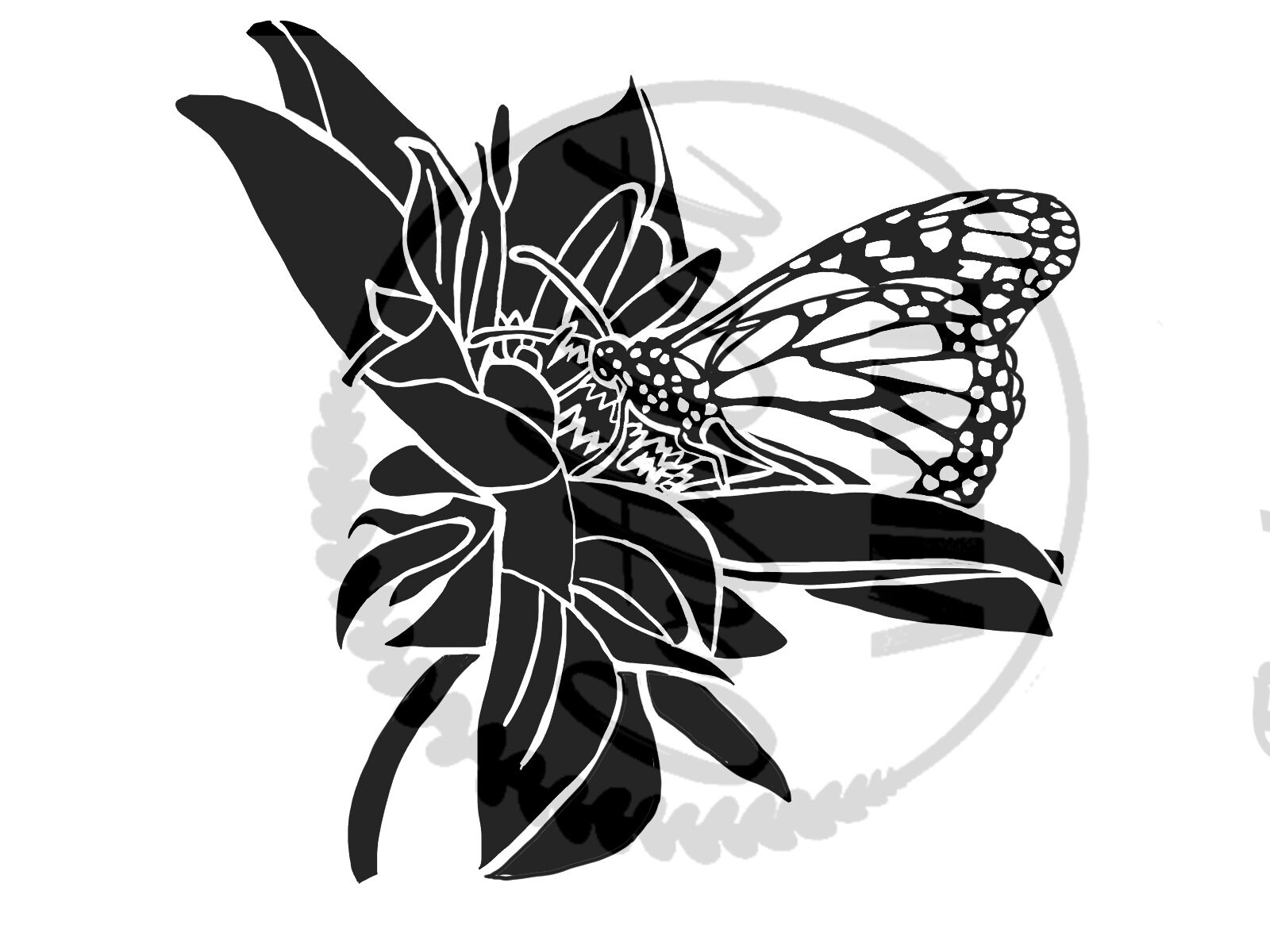 BUTTERFLY WITH ROSES - SVG / PDF / DXF – DuperCut