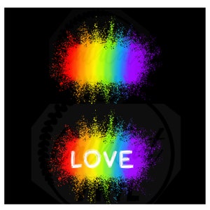 Rainbow love bleach splatter png files